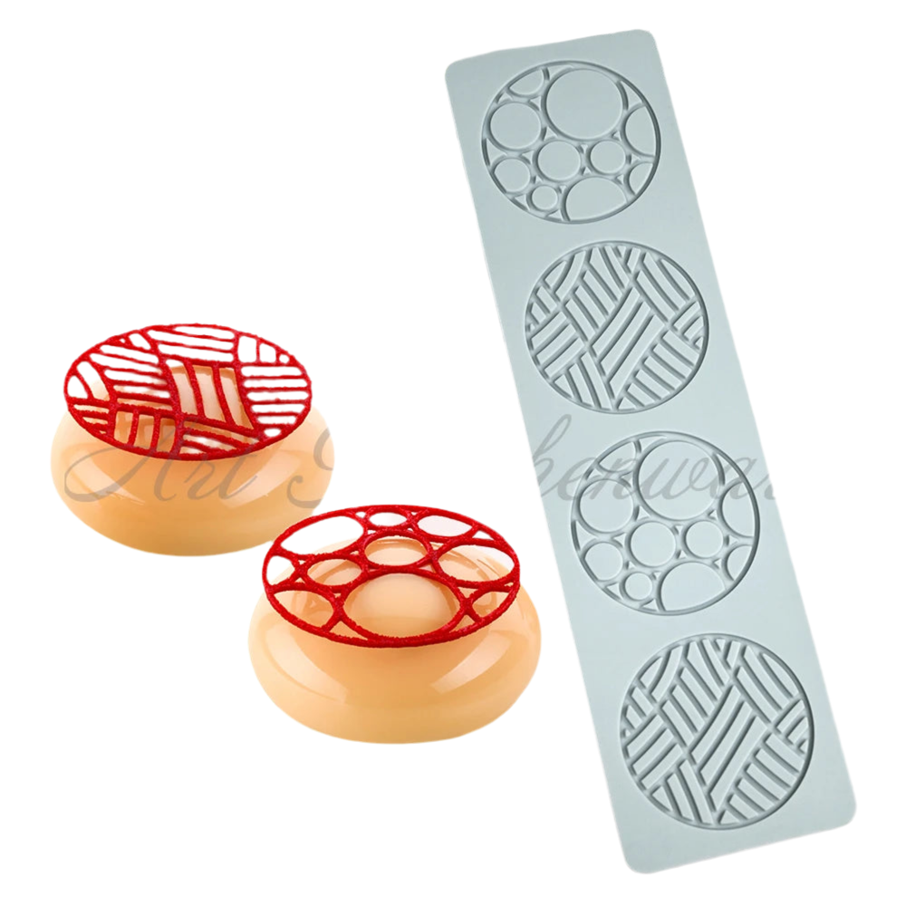 Conception de bulles et de diamant Moule à dentelle de gâteau en silicone Outil de décoration de gâteau Décoration de bordure Moule en dentelle Outil de cuisson de cuisine