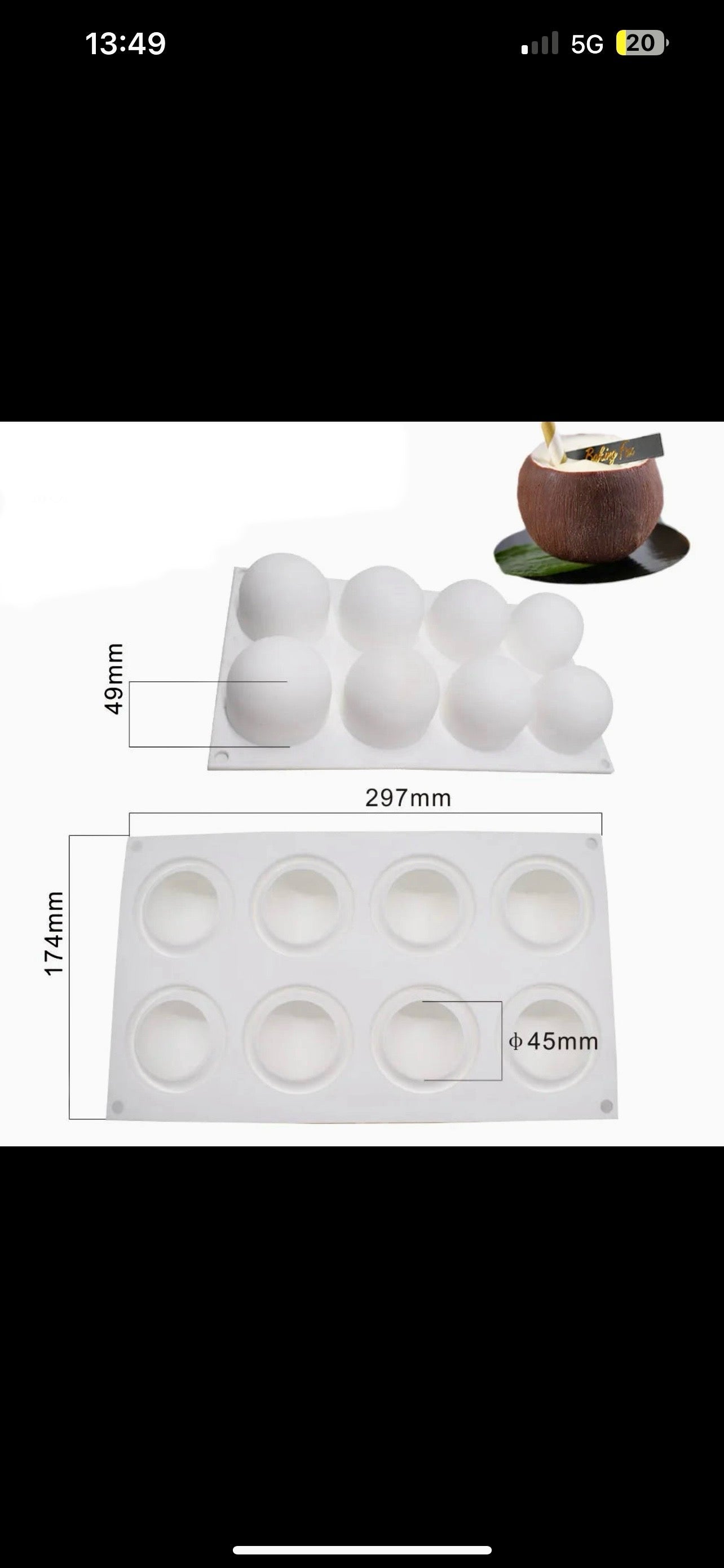 Moule à gâteau en silicone en forme de boule ronde