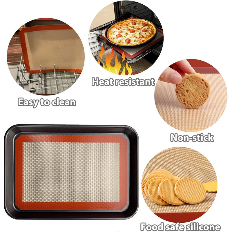 1PC, 2PCS Tapis de cuisson en silicone pour four, 2 tailles 30/42cm, plaques de cuisson antiadhésives et résistantes à la chaleur