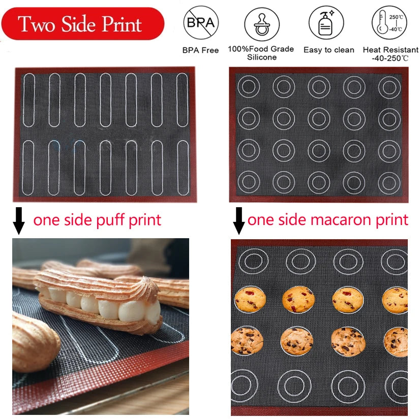 Tapis de cuisson en silicone perforé Revêtement de feuille de four antiadhésif