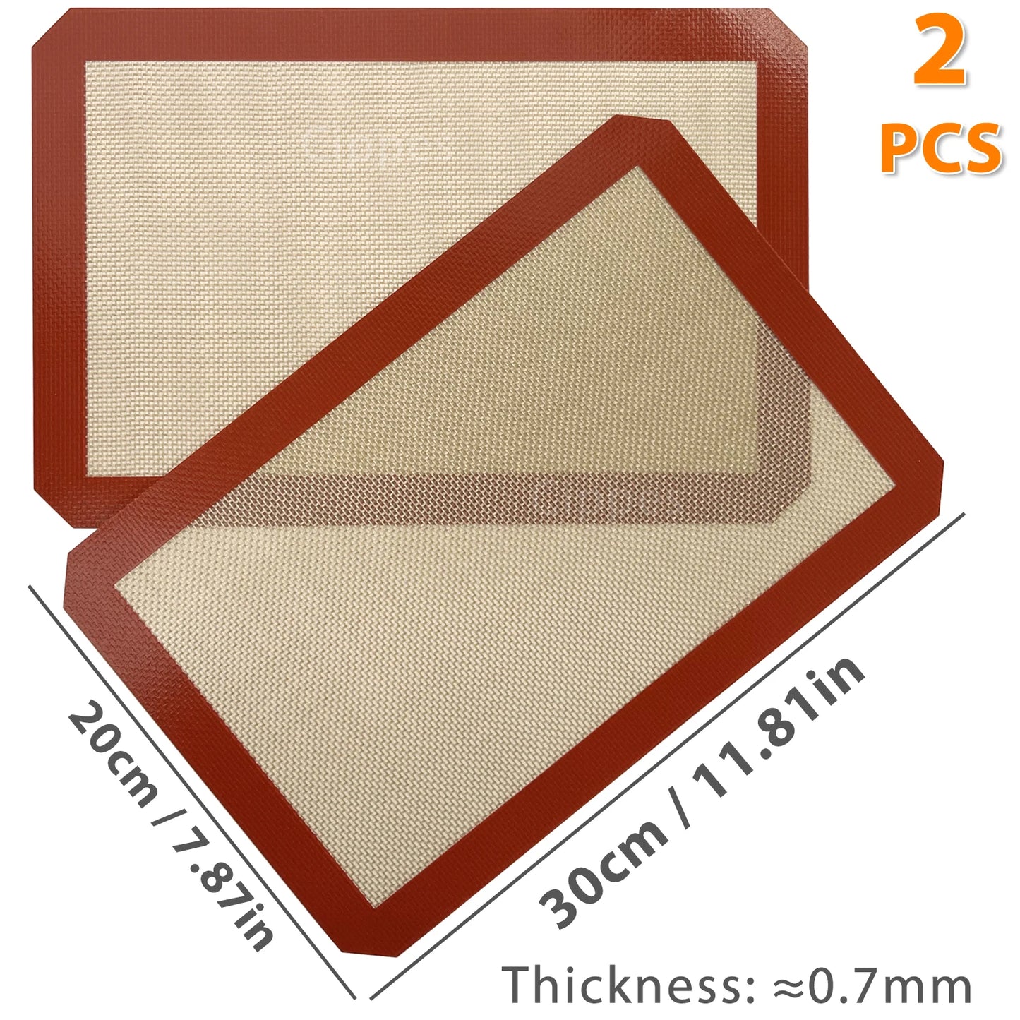 1PC, 2PCS Tapis de cuisson en silicone pour four, 2 tailles 30/42cm, plaques de cuisson antiadhésives et résistantes à la chaleur