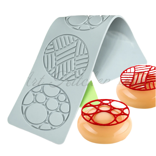 Conception de bulles et de diamant Moule à dentelle de gâteau en silicone Outil de décoration de gâteau Décoration de bordure Moule en dentelle Outil de cuisson de cuisine